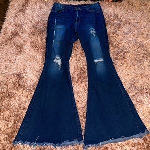 Wide Flare Leg Jeans
